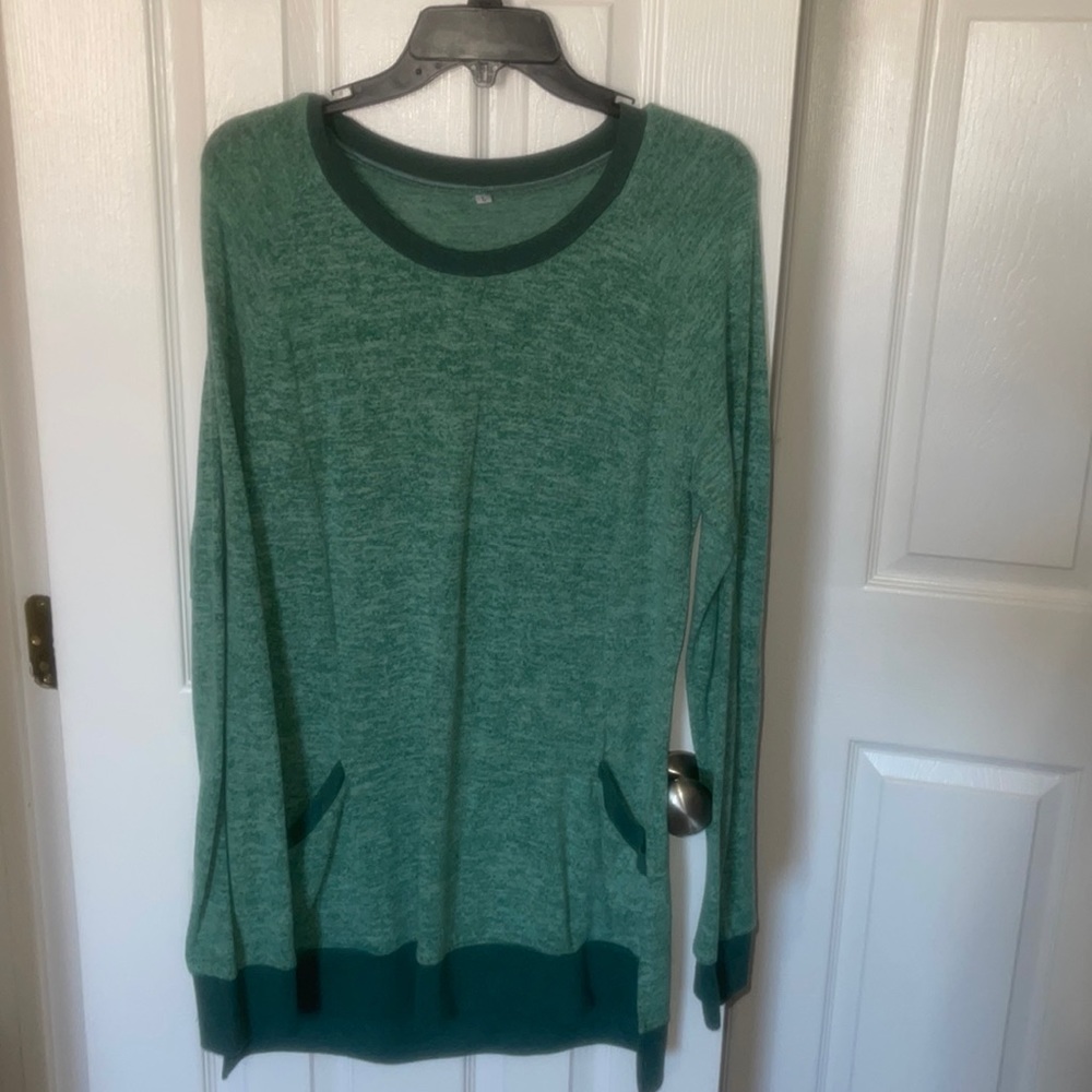 Green long sweater from Amazon Large